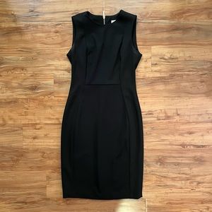 Calvin Klein black professional dress, gold zipper